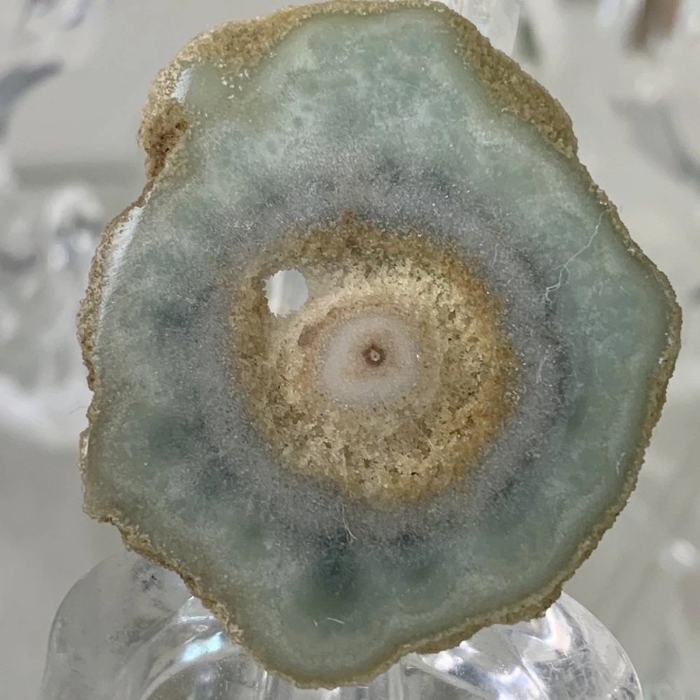 Stalactite Slice Polished Crystal Cave Mineral Rind Las Torres Mine Uruguay 1.4"